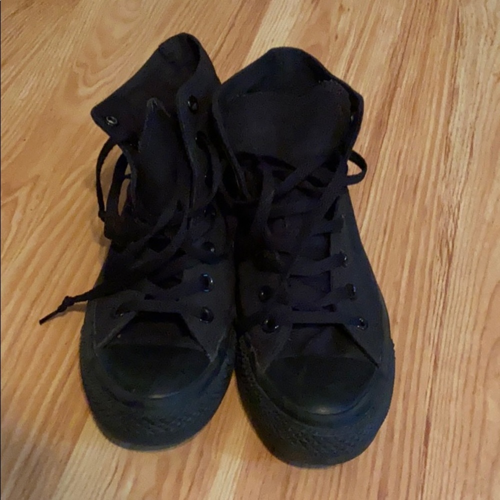 all black high top converse | women’ 8 | men’s 6